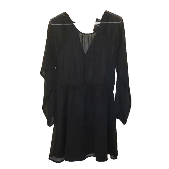 Forever 21 Vintage Black Dot Sheer Dress Size M Romantic Gothic - Picture 1 of 5